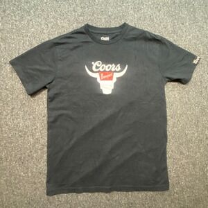 Coors Rodeo Graphic T Shirt Small Mens Black Banquet Western Bull Rider Tee
